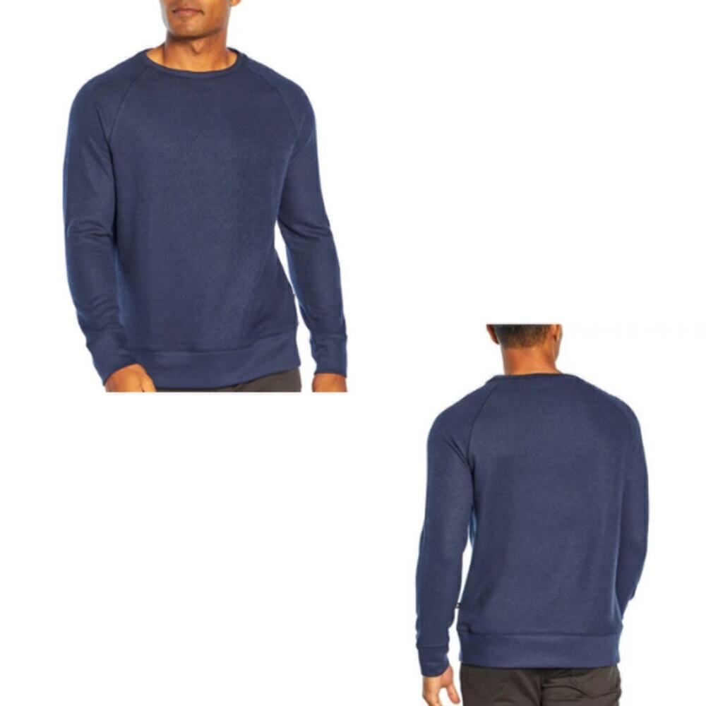 Banana Republic Mens Waffle Knit‎ Crew Sweatshirt - Sz XL Blue Preppy Grunge